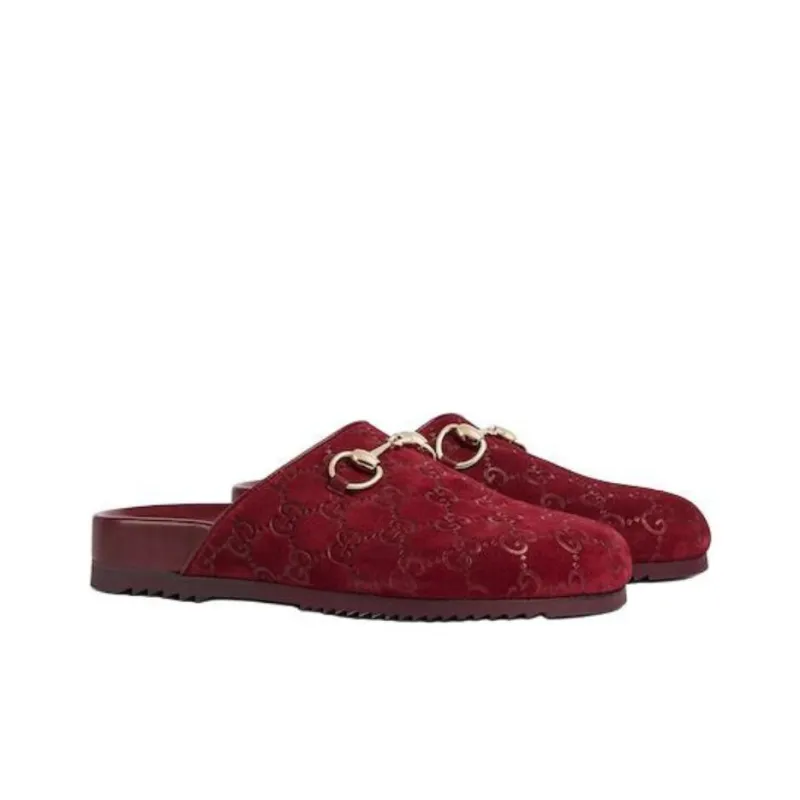 GUCCI Closed Toe Slippers 3.5cm Women's Red-2