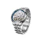 J9034G1 Silver Blue Steel Band[Bracelet Clothing Sets]
