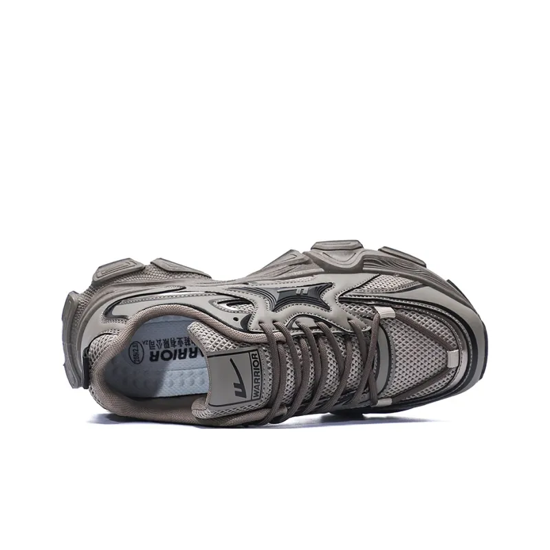 Warrior Cushioning Wear-Resistant Low-Top Chunky Sneakers Men's Light Brown Black-2