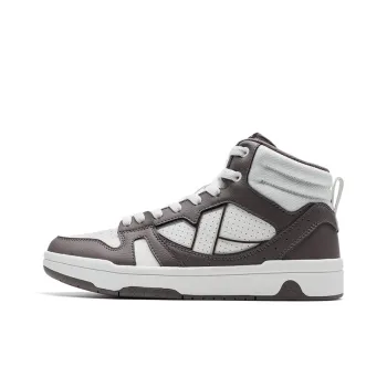 XTEP MAXX LITE Wear-Resistant High-Top Skateboard Shoes Women's Sail White/Agarwood Brown