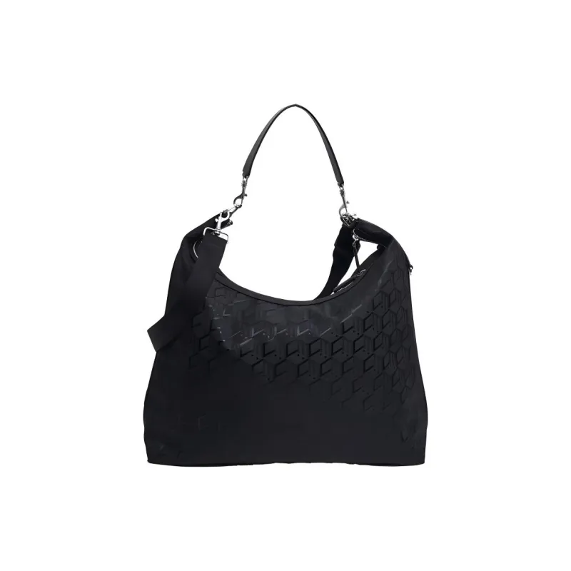 MCM Aren Jacquard Nylon With Nappa Leather Trim Portable Crossbody Bag, Shoulder Bag Unisex Black-4