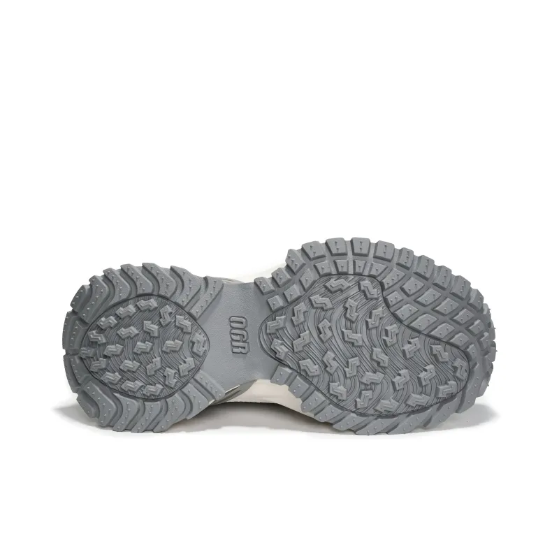 OGR Abrasion Resistant Breathable Height Increasing Low Top Running Shoes Unisex Beiya Silver-4