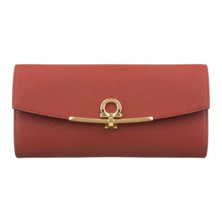 FERRAGAMO Leather Shoulder Bag Women's Maple Leaf Red-1