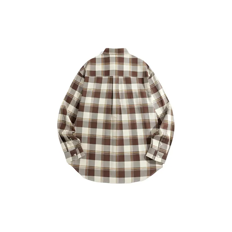 PEACEBIRD MEN Eye C Collaboration Series Shirt Men's Coffee Yellow-1