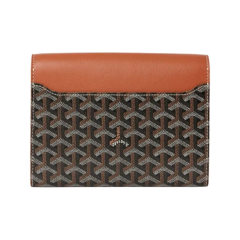 GOYARD Canvas With Calfskin Shoulder Bag, Crossbody Bag Unisex Black & Brown-2