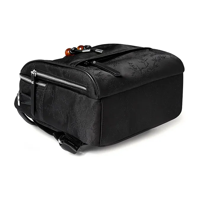TUCANO Fabric With PU Leather University Student Everyday Backpack Tubas Women's Silver/Black-9