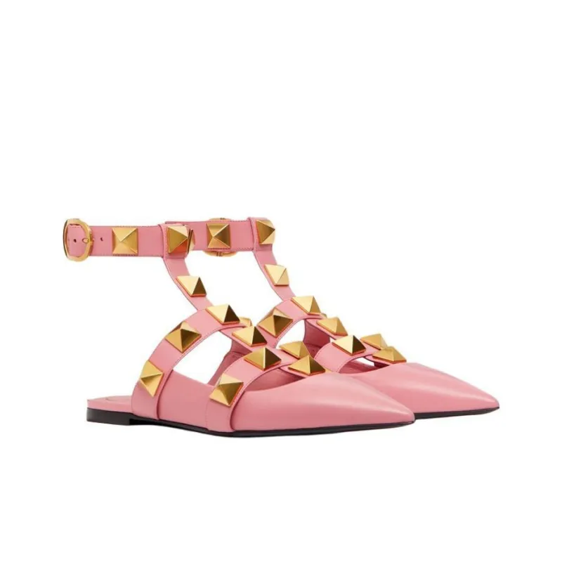 Valentino Roman Stud Beach Sandals Women's Pink-2