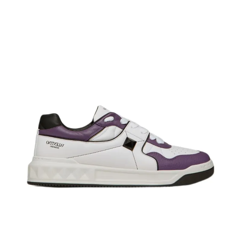 Valentino One Stud Low-Top White Purple Black-1