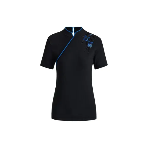 Shanghai Tang Shirts Women's Black/Blue