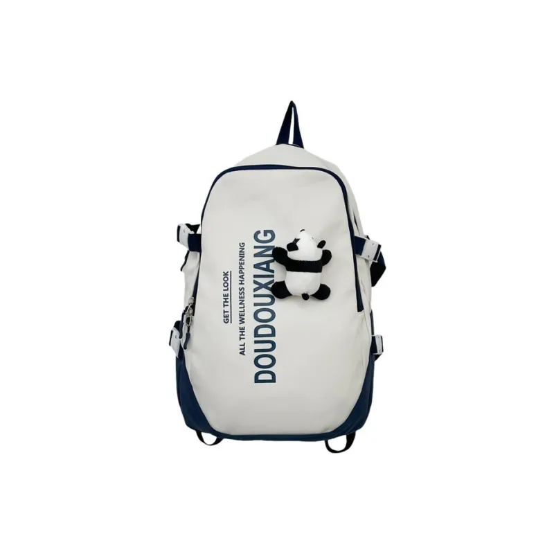 Dusen Kangaroo Nylon Backpack Unisex Black/Burgundy/Royal Blue-11