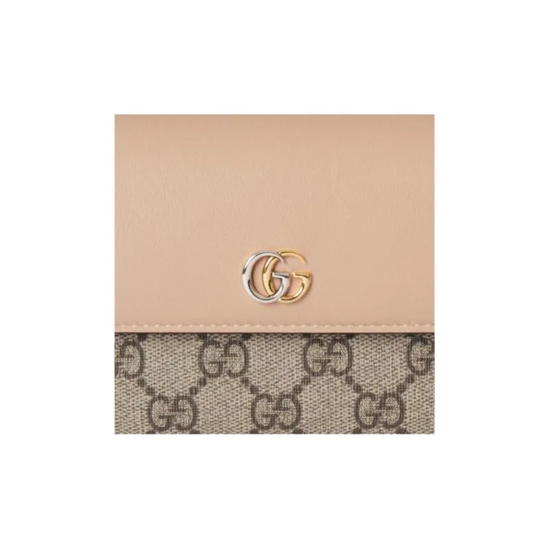 GUCCI GG Marmont Supreme Canvas Wallet Women's Beige & Ebony-4