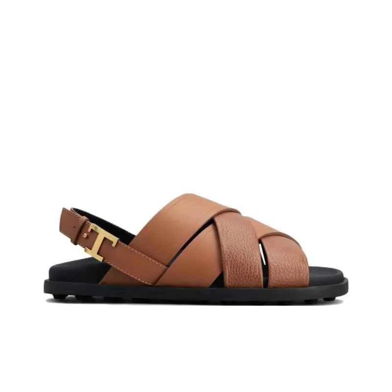TOD'S Strappy Slingback Leather Sandals-1