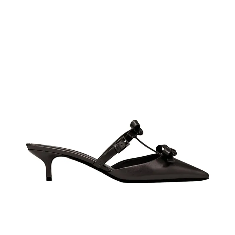 Valentino French Bows Stylish Sandals Women's Black-1