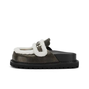 SUGARSU Dream Nucleus Thousand Gold Rolled-Edge Fuzzy Mules Sandal