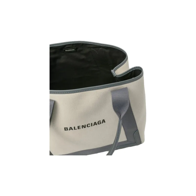 Balenciaga Coated Canvas With Calfskin Tote Bag, Shopping Bag, Handbag, Shoulder Bag Women's Natural & Gray-3