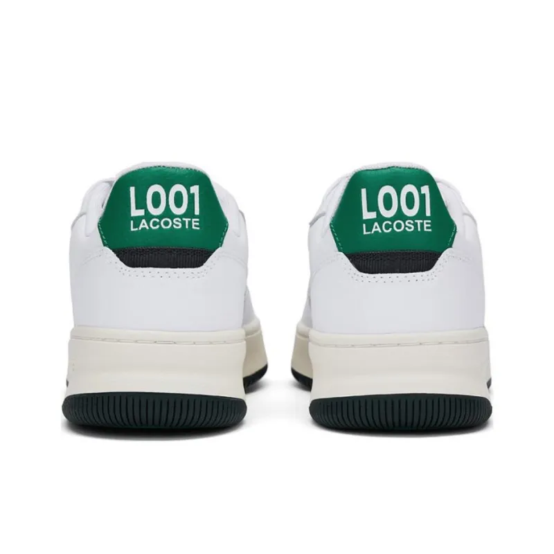 LACOSTE Anti Slip And Wear Resistant Lightweight Low Top Skateboard Shoes Men's White Black Green-3
