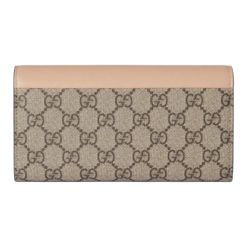 GUCCI GG Marmont Supreme Canvas Wallet Women's Beige & Ebony-2