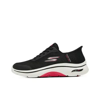 Skechers WOMEN'S GO WALK Breathable Coverage Low-Top Casual Shoes Women's Black Red