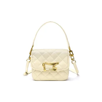 Satchi Cow Leather Shoulder Bag, Crossbody Bag, Handbag Regular Women's Light Yellow/Red