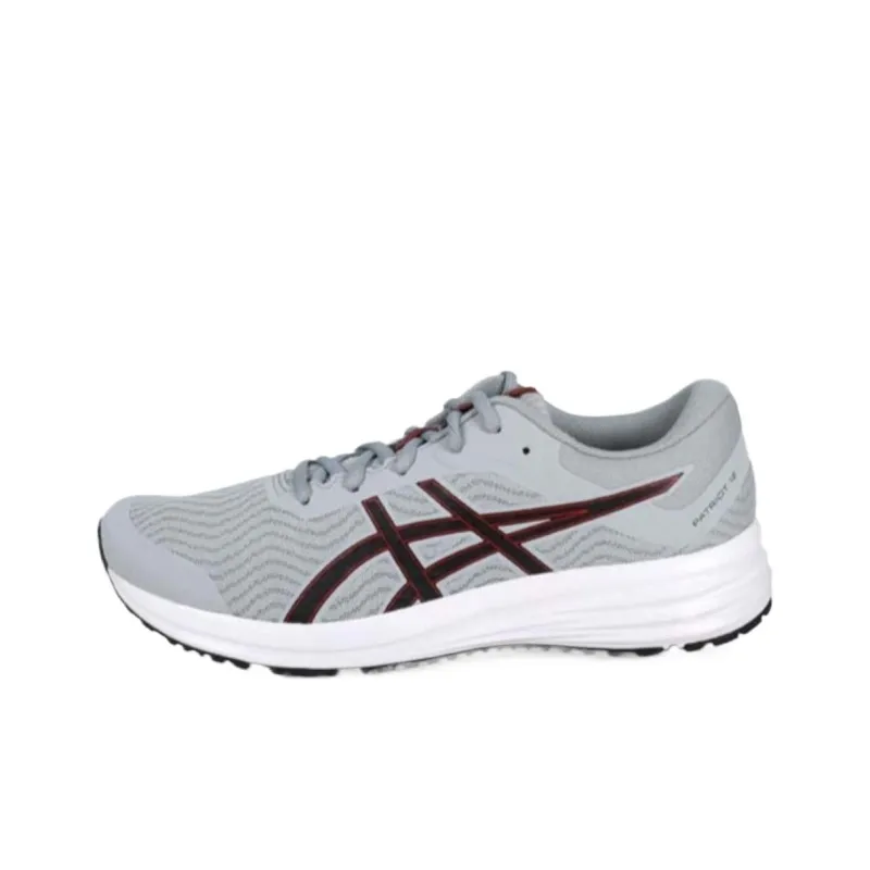 Asics Patriot 12 Cushioned Slip-Resistant Low-Top Running Shoes Men's Gray Black Red-0