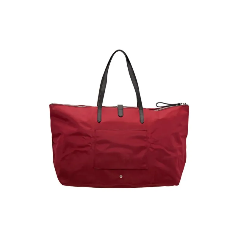 BALLY Nylon With Leather One Shoulder Handbag, Travel Bag Women's Red-4
