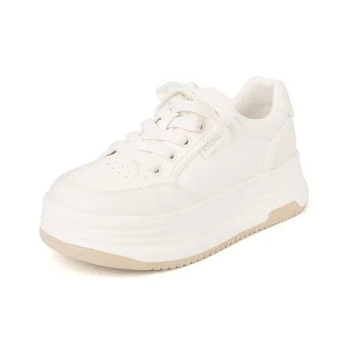 JOSINY Skateboard Shoes Women's Low-Top Off White