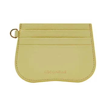 COCCINELLE Cow Leather Card Holder Women's Lemon Juice Color