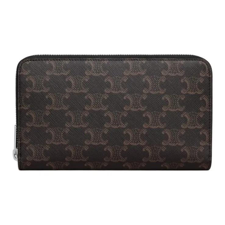 CELINE Triomphe Canvas Wallet Large Size Men's Brown-0