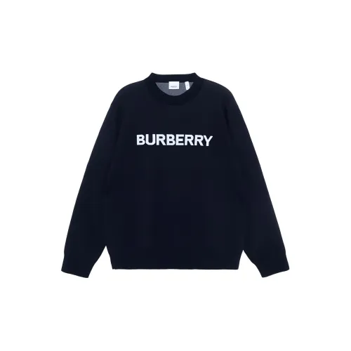 Burberry Logo Intarsia Wool Cotton Sweater 