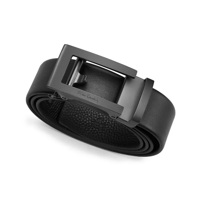 PIERRE CARDIN Stainless Steel Leather Belts Men's Width 3.4cm-3