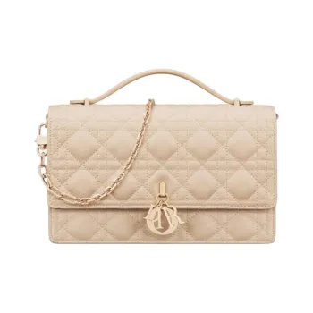 DIOR Miss Dior Lambskin Shoulder Bag Crossbody Bag Handbag Regular Women's Pink Beige