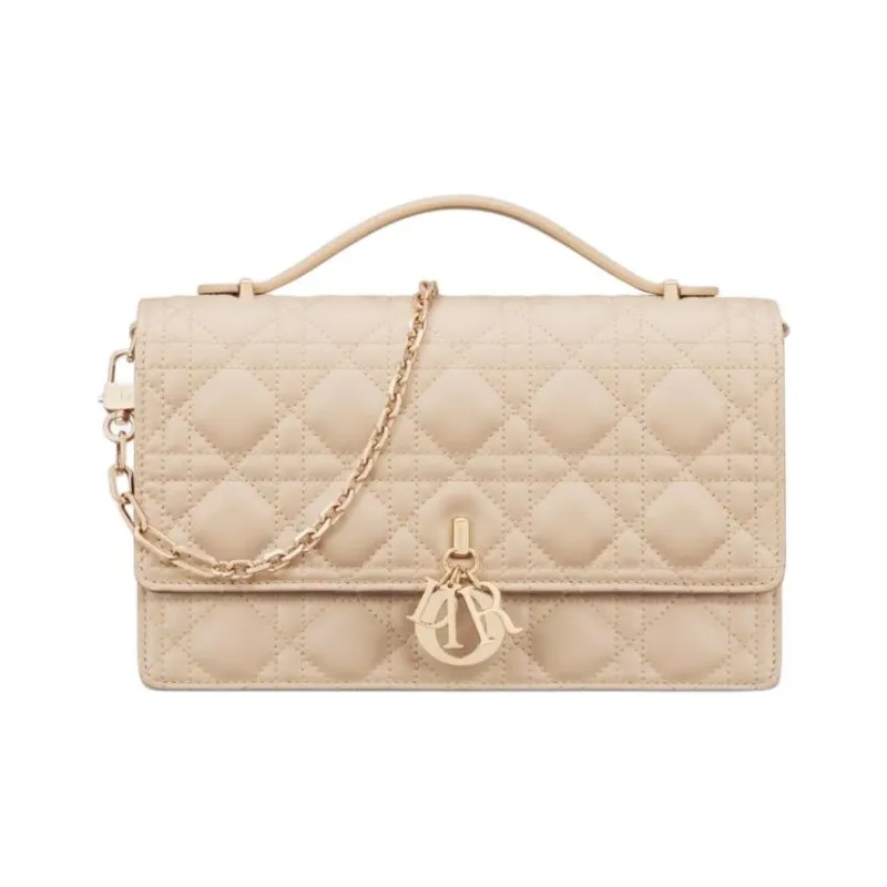 DIOR Miss Dior Lambskin Shoulder Bag Crossbody Bag Handbag Regular Women's Pink Beige-0
