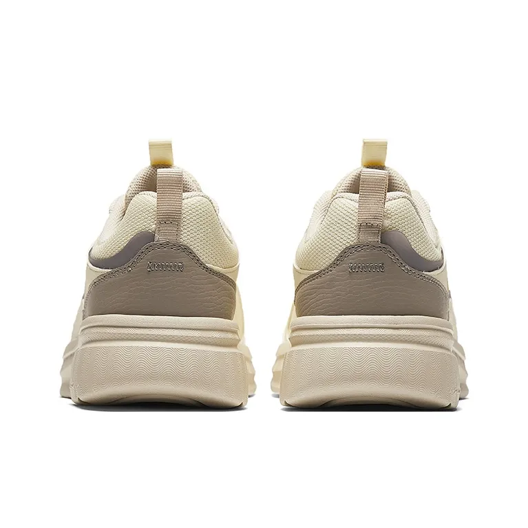 Anta Anti Slip Wear Resistant Low Top Casual Shoes Women's Light Beige White-3
