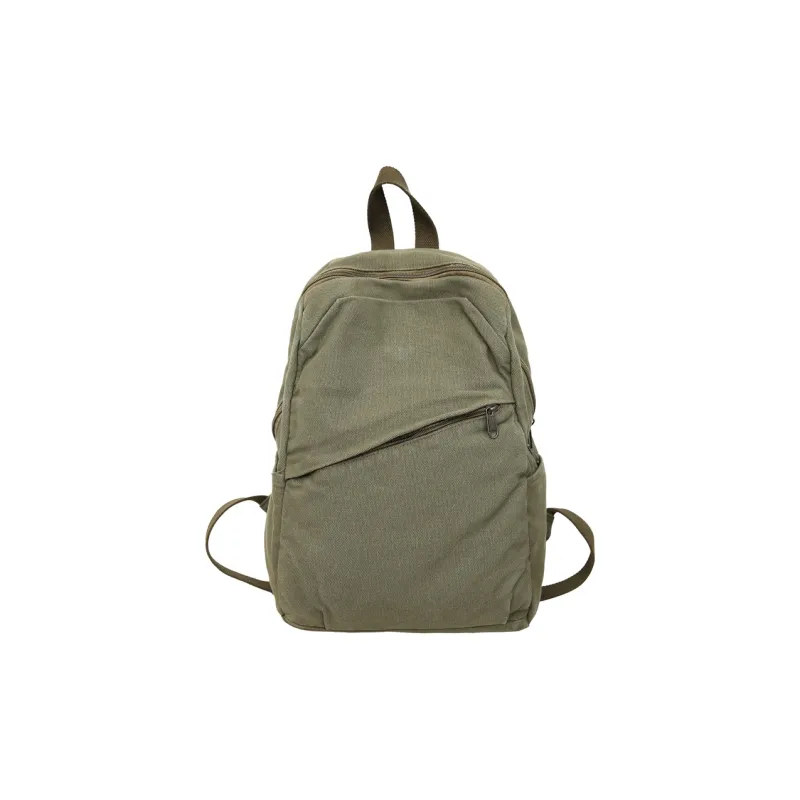Travel Canvas Backpack Regular Unisex Black/White/Green/Red/Khaki-2