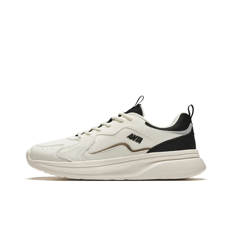 Anta Life Collection Anti Slip Wear Resistant Low Top Casual Shoes Men's White Black-0