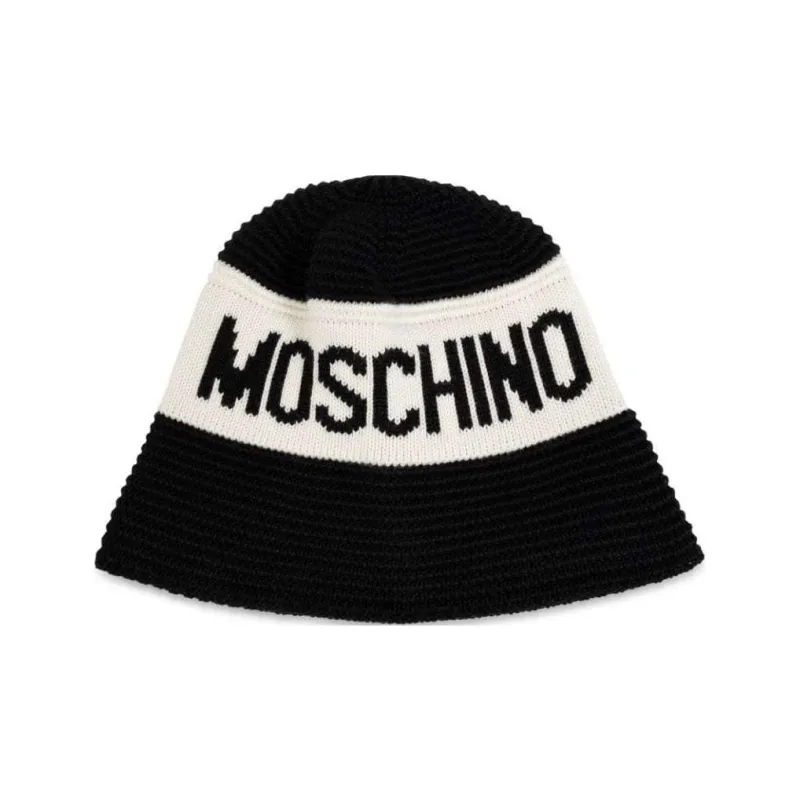 MOSCHINO Intarsia-logo Knit Beanie-0