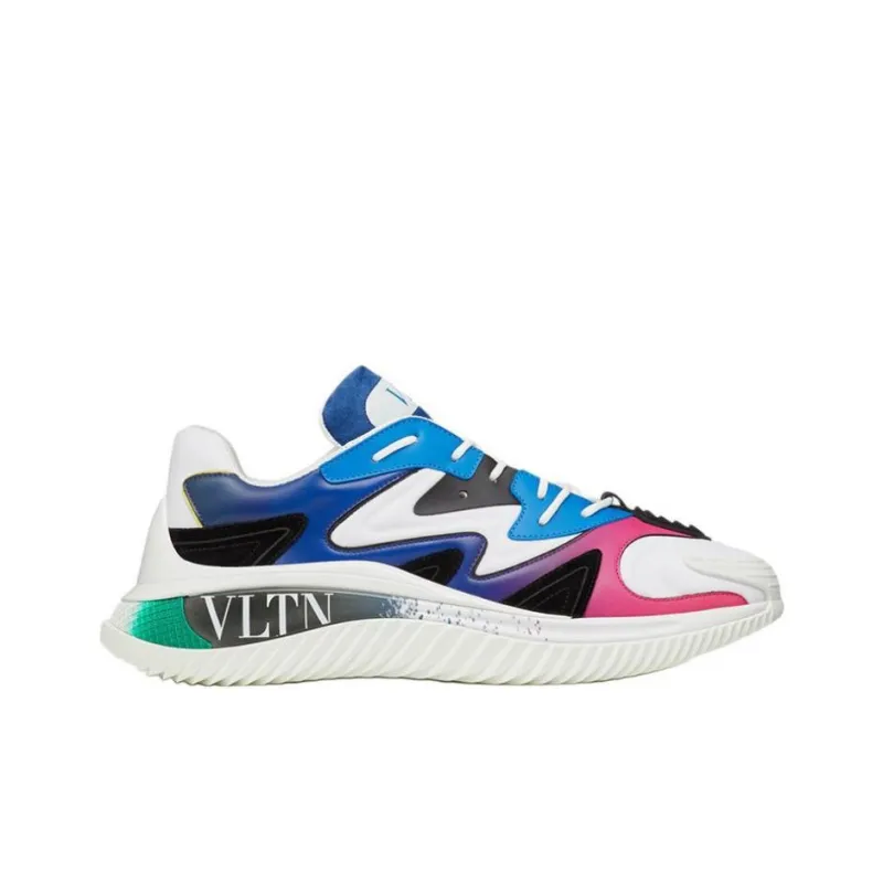 Valentino Wade Runner Low Top Casual Shoes Men's White Blue Purple-1