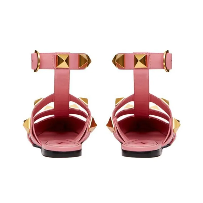 Valentino Roman Stud Beach Sandals Women's Pink-4