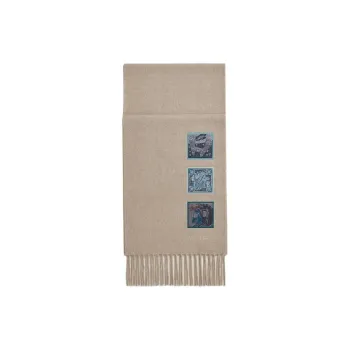 HERMES Cashmere Knit Scarves Unisex Brown