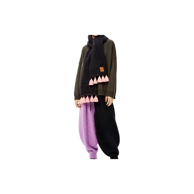 LOEWE Knit Scarves Women's Black-3