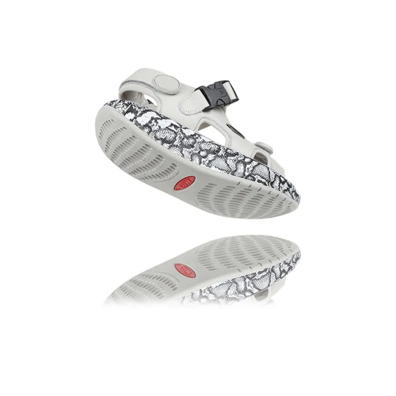 MBT Beach Sandals Women's White Black Texture-4