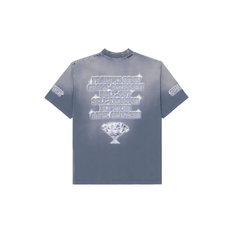 Balenciaga T Shirt Loose Fit Style Unisex Blue-1