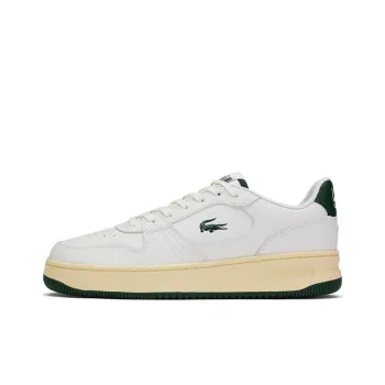 LACOSTE Anti Slip Wear Resistant Low Top Skateboard Shoes Men's Off White/dark Green
