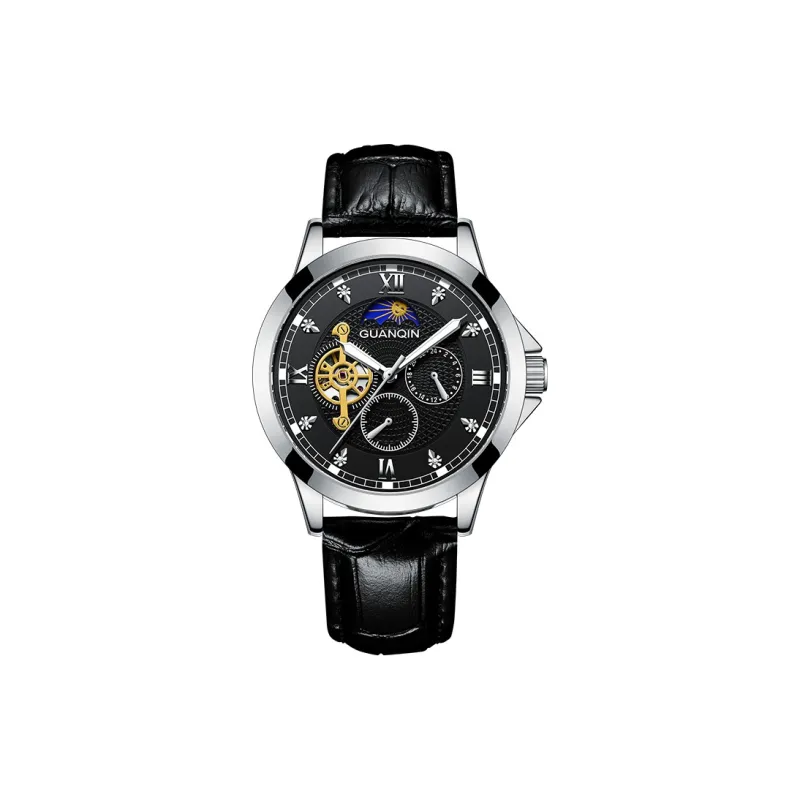 GUANQIN GUANQIN GJ16287.PD Automatic Mechanical Movement Genuine Leather Strap Watch Men's Watches Black Dial-0