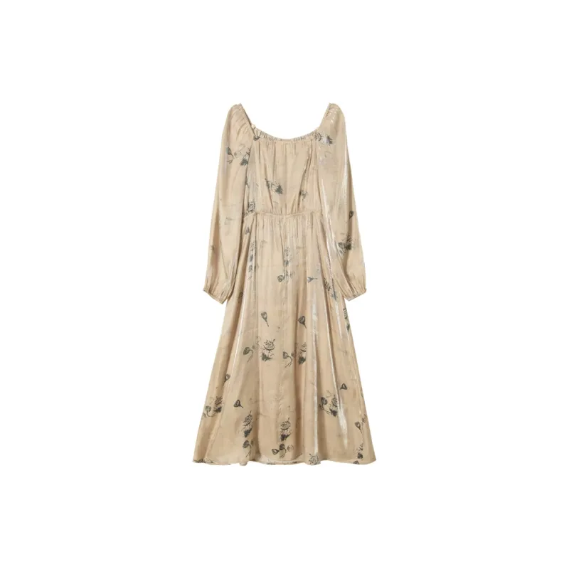 WESTLINK Long Sleeved Dress Women's Apricot-1