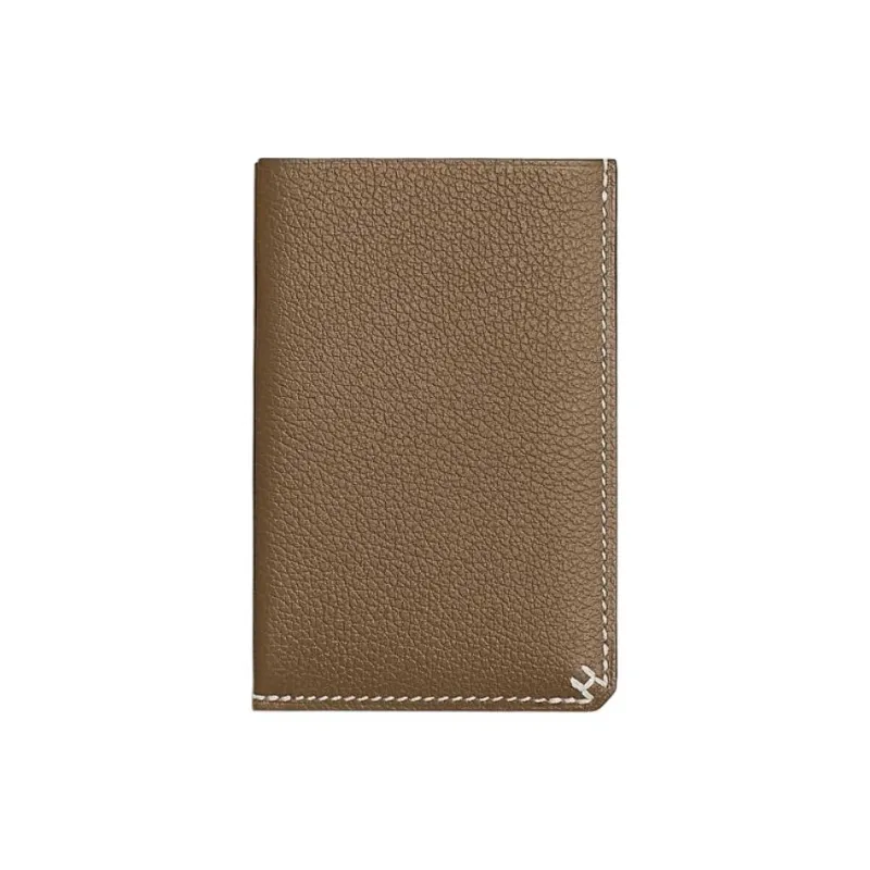 HERMES H Sellier Evercolor Leather Card Holder Women's 6T Toundra Tundra Green/Brown Green-1