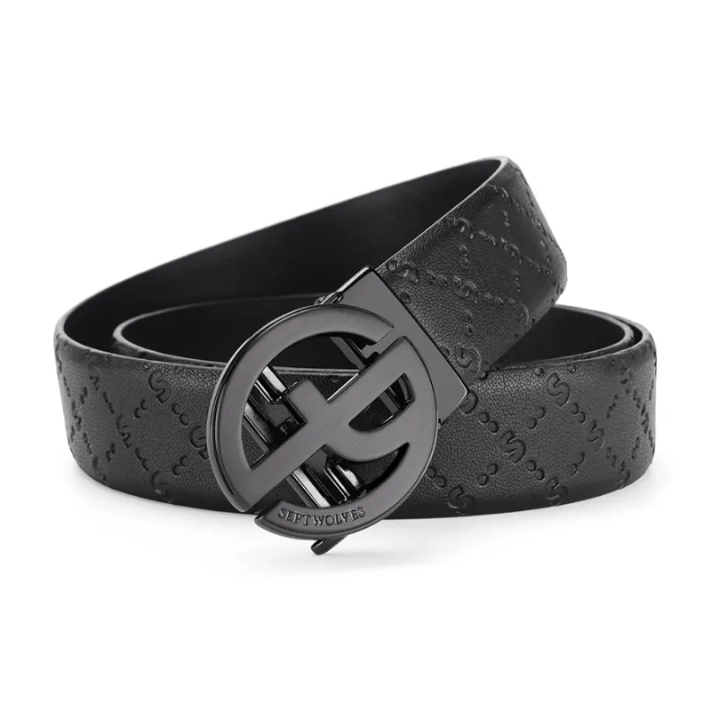 SEPTWOLVES Cow Leather Genuine Leather Leather Belts Men's Width  3.5cm-0