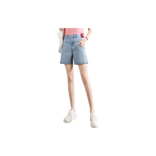 Tonlion Denim Shorts Women's Moon White/Blue