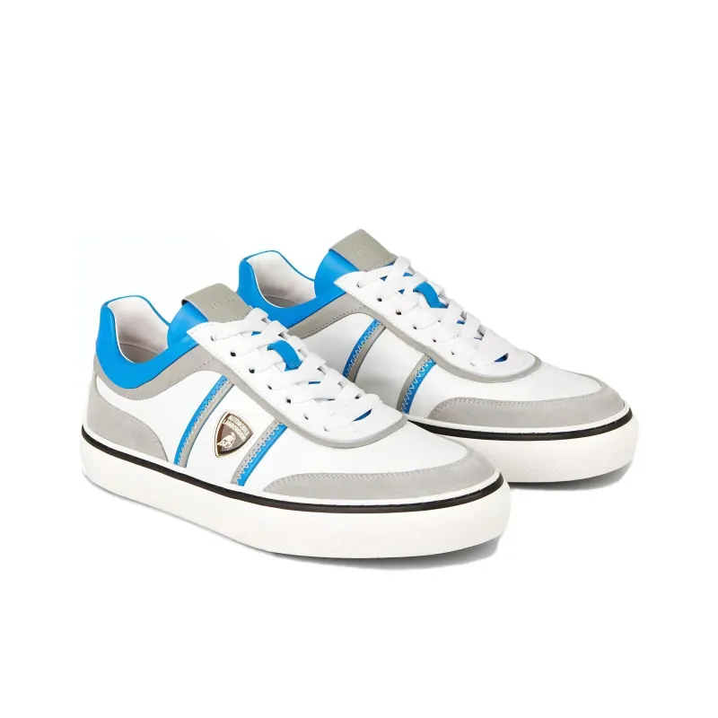 AUTOMOBILI LAMBORGHINI x TOD'S Low-Top Skateboard Shoes Men's Gray White Blue-2