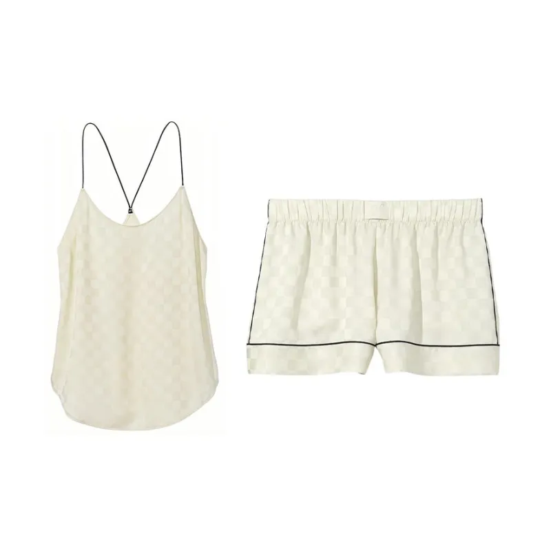 Victoria's Secret Pajama Set Women's Beige-0